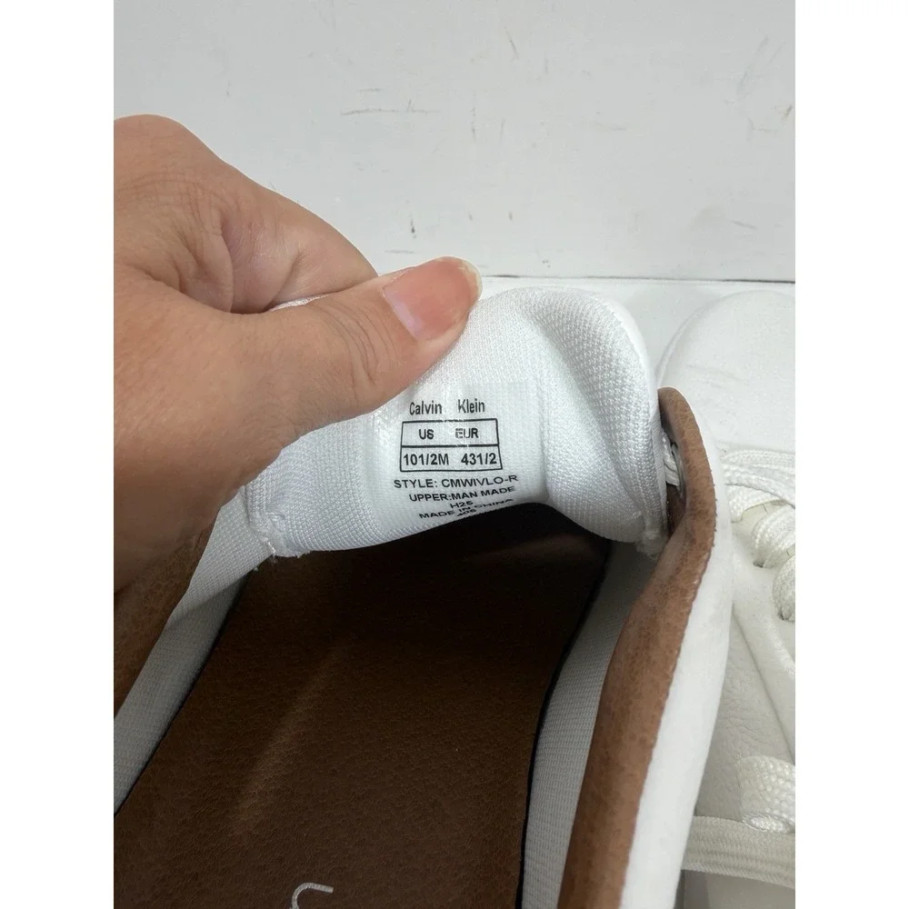 Calvin Klein Wivlo Lace Up Casual Sneakers CMWIVLO-R Men's Sz 10.5 White See Pic
